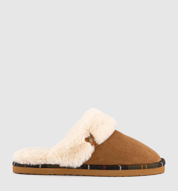 Barbour Claudia Mule Slippers Camel