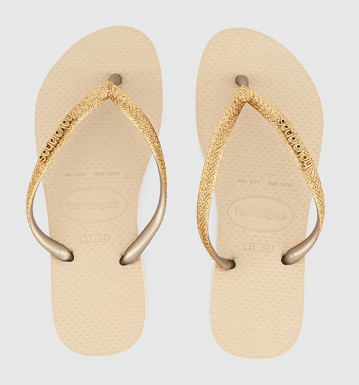 Havaianas Havaianas Kids Slim Glitter II Flip Flops Sand Golden