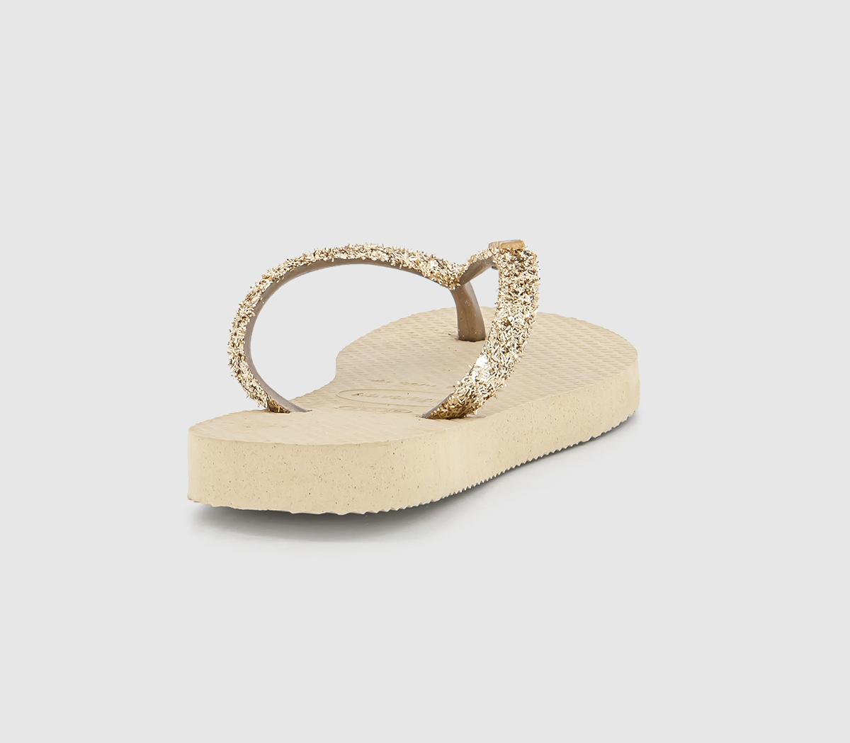 Havaianas Havaianas Kids Slim Glitter II Flip Flops Havaianas Havaianas Kids Slim Glitter II Flip Flops Sand Golden Light Metallic
