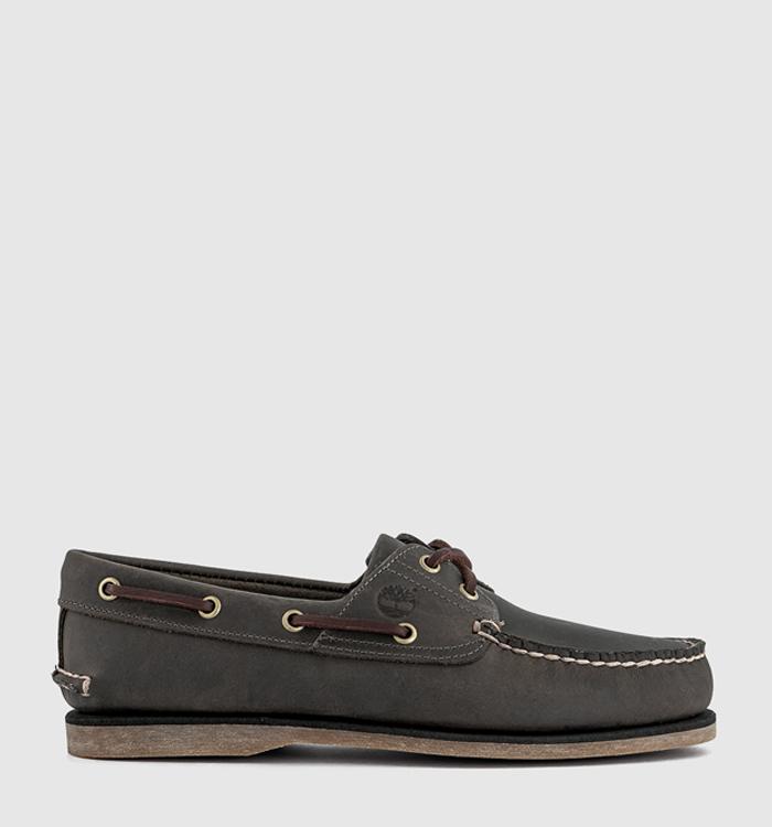 Timberland Timberland Classic Boat Shoes Medium Grey Full Grain