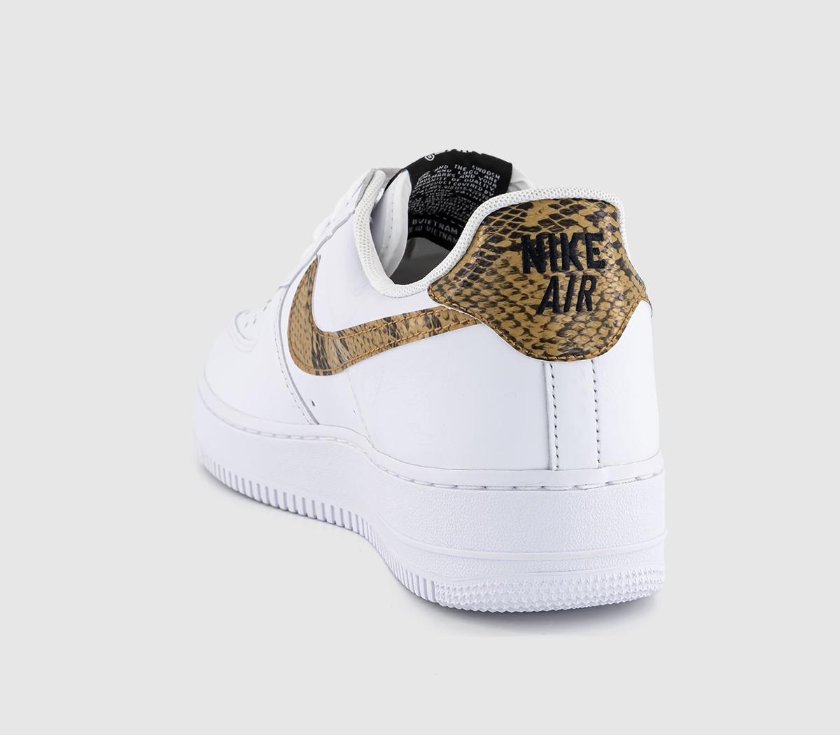 NikeAir Force 1 Low Retro PRM QS TrainersWhite Elemental Gold Dark Hazel Black