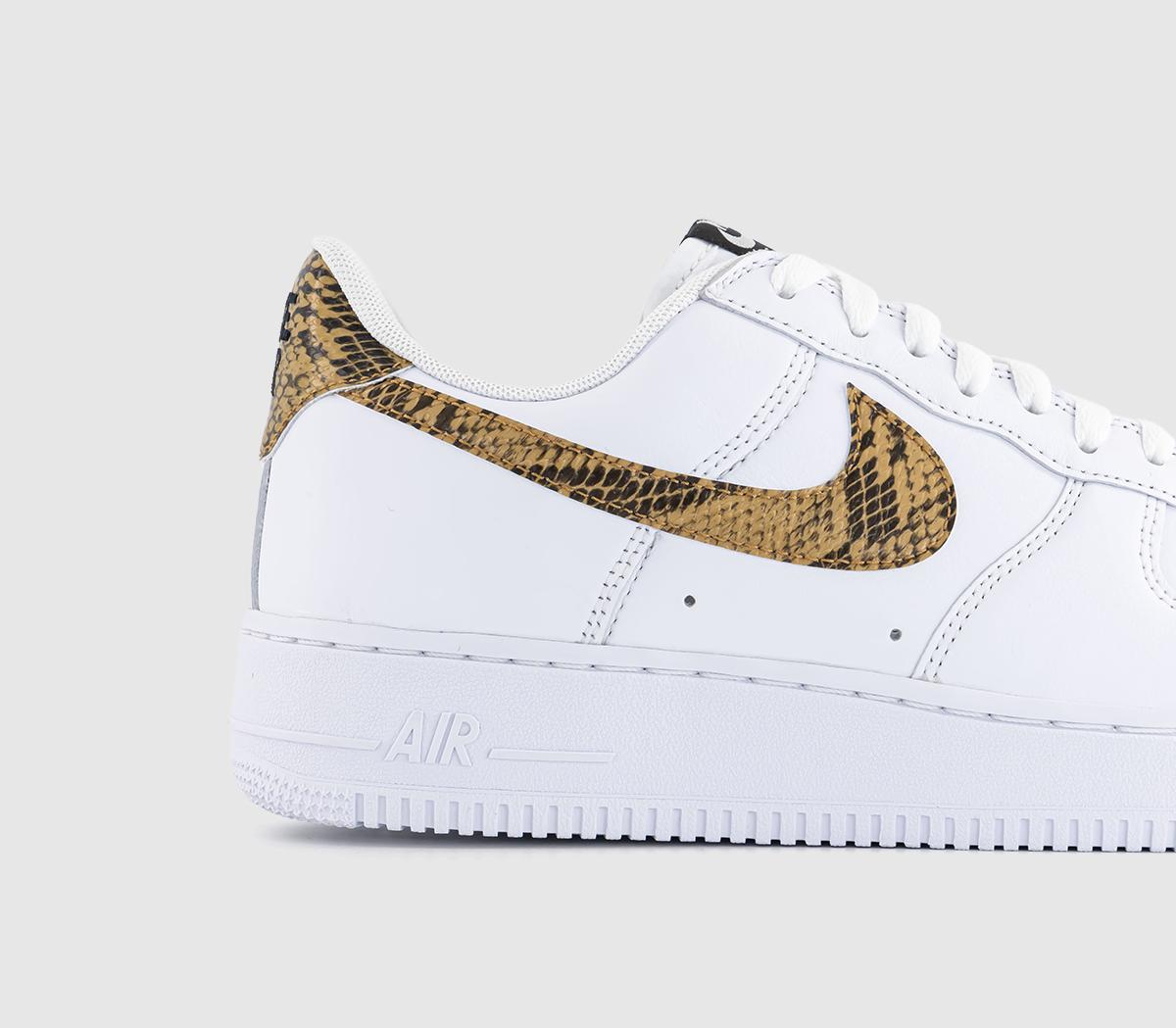 NikeAir Force 1 Low Retro PRM QS TrainersWhite Elemental Gold Dark Hazel Black