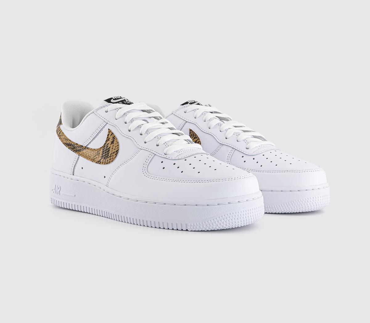 NikeAir Force 1 Low Retro PRM QS TrainersWhite Elemental Gold Dark Hazel Black