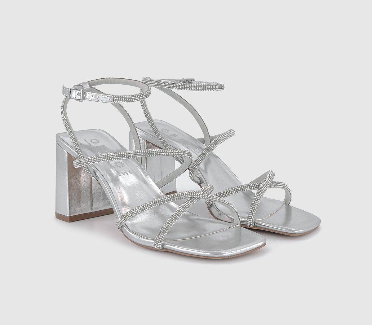 OFFICEMerit Embellished Strappy Block Heel Sandal OFFICEMerit Embellished Strappy Block Heel SandalSilver