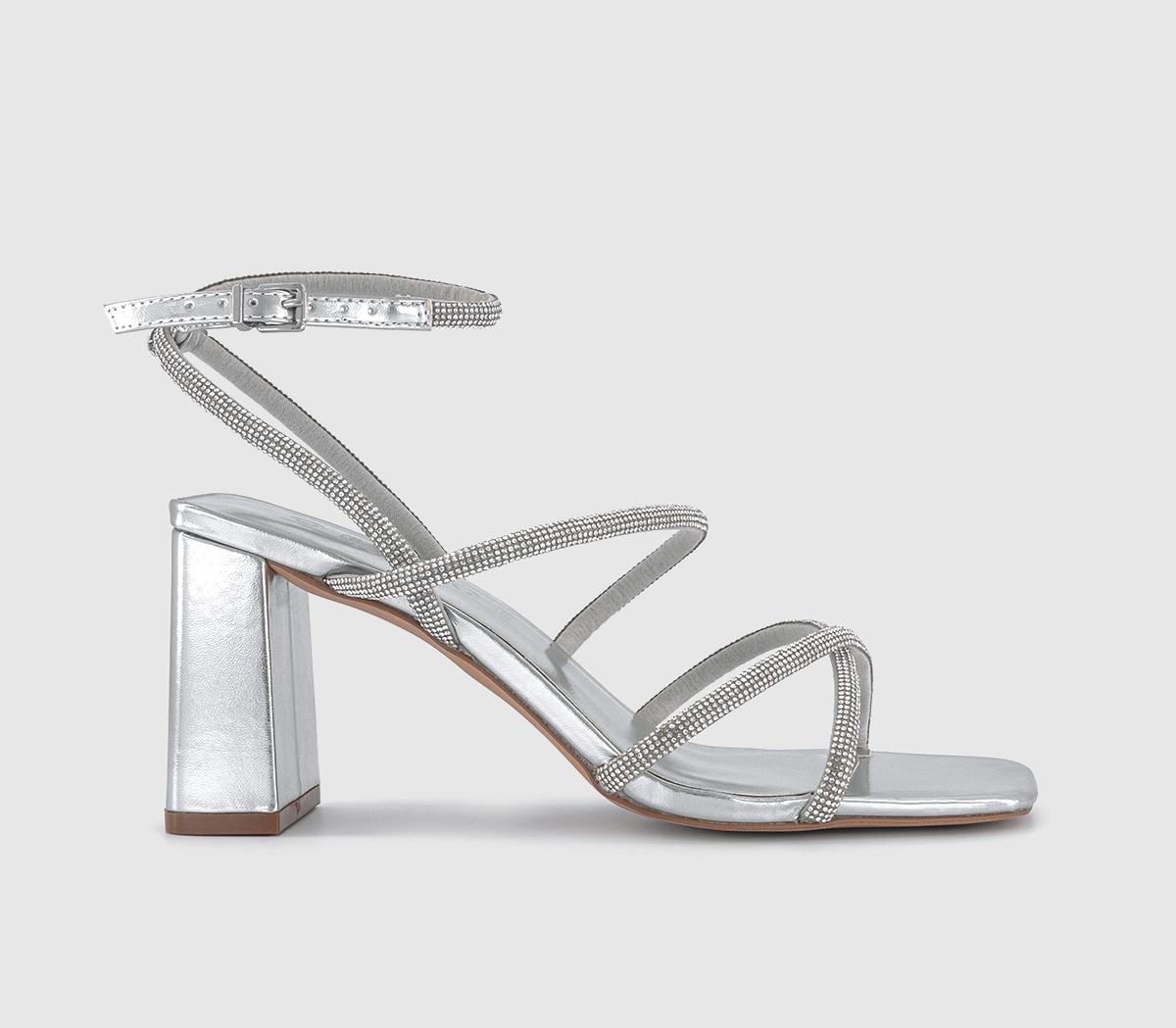 OFFICEMerit Embellished Strappy Block Heel Sandal OFFICEMerit Embellished Strappy Block Heel SandalSilver