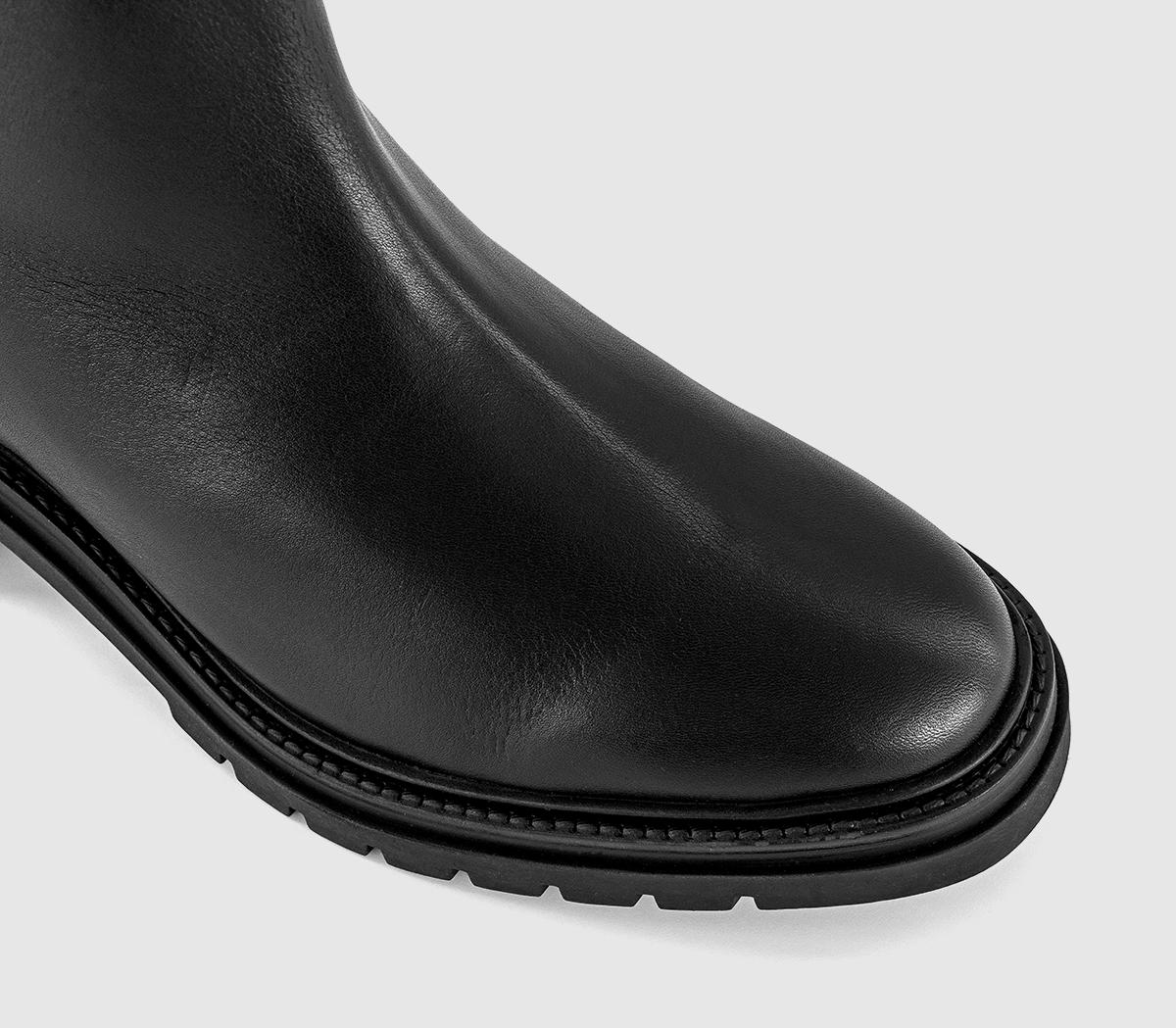 OFFICEAleena Chunky Block Heel BootsBlack Leather