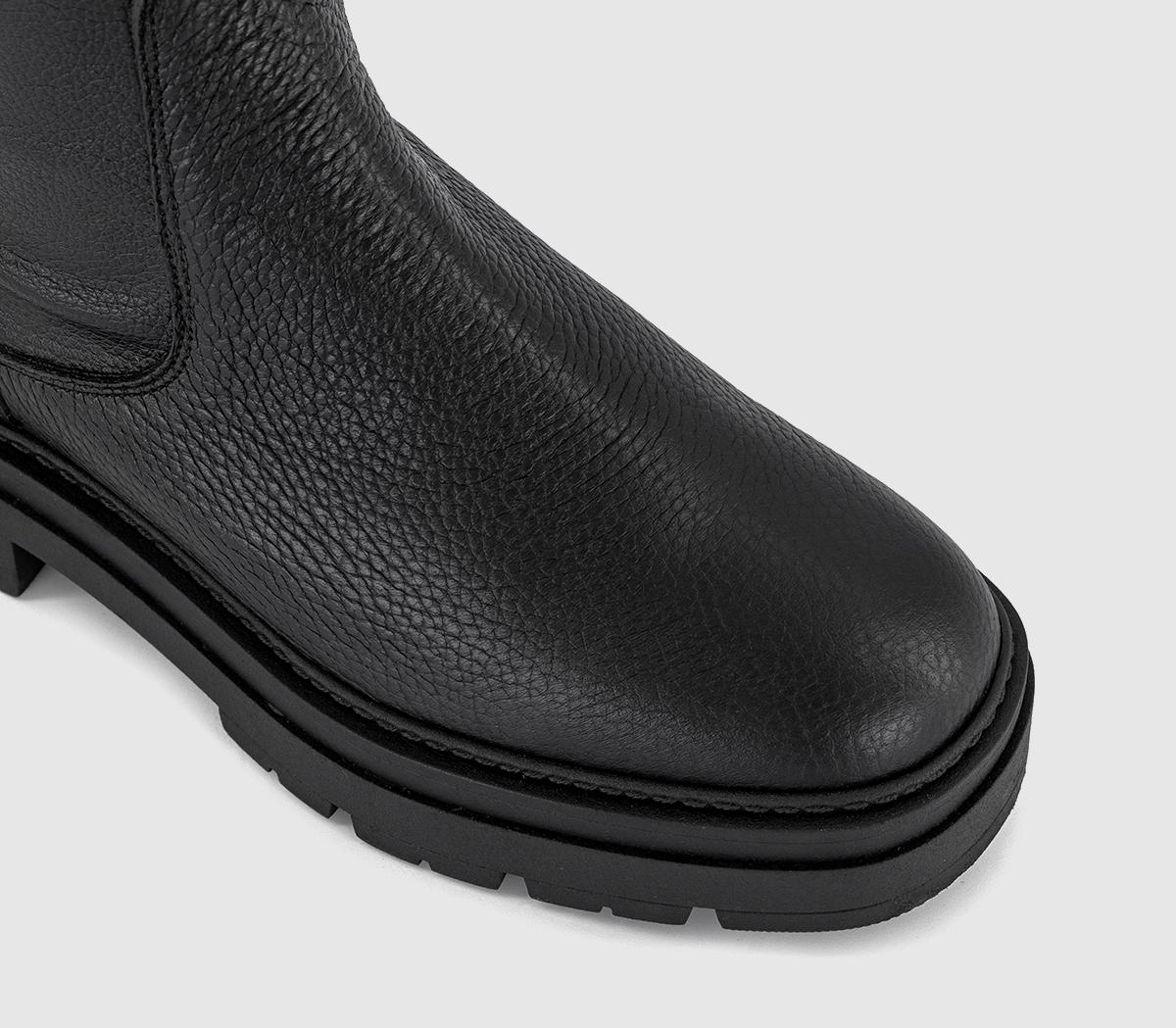 OFFICEAmira Cleat Sole Sock BootsBlack Leather