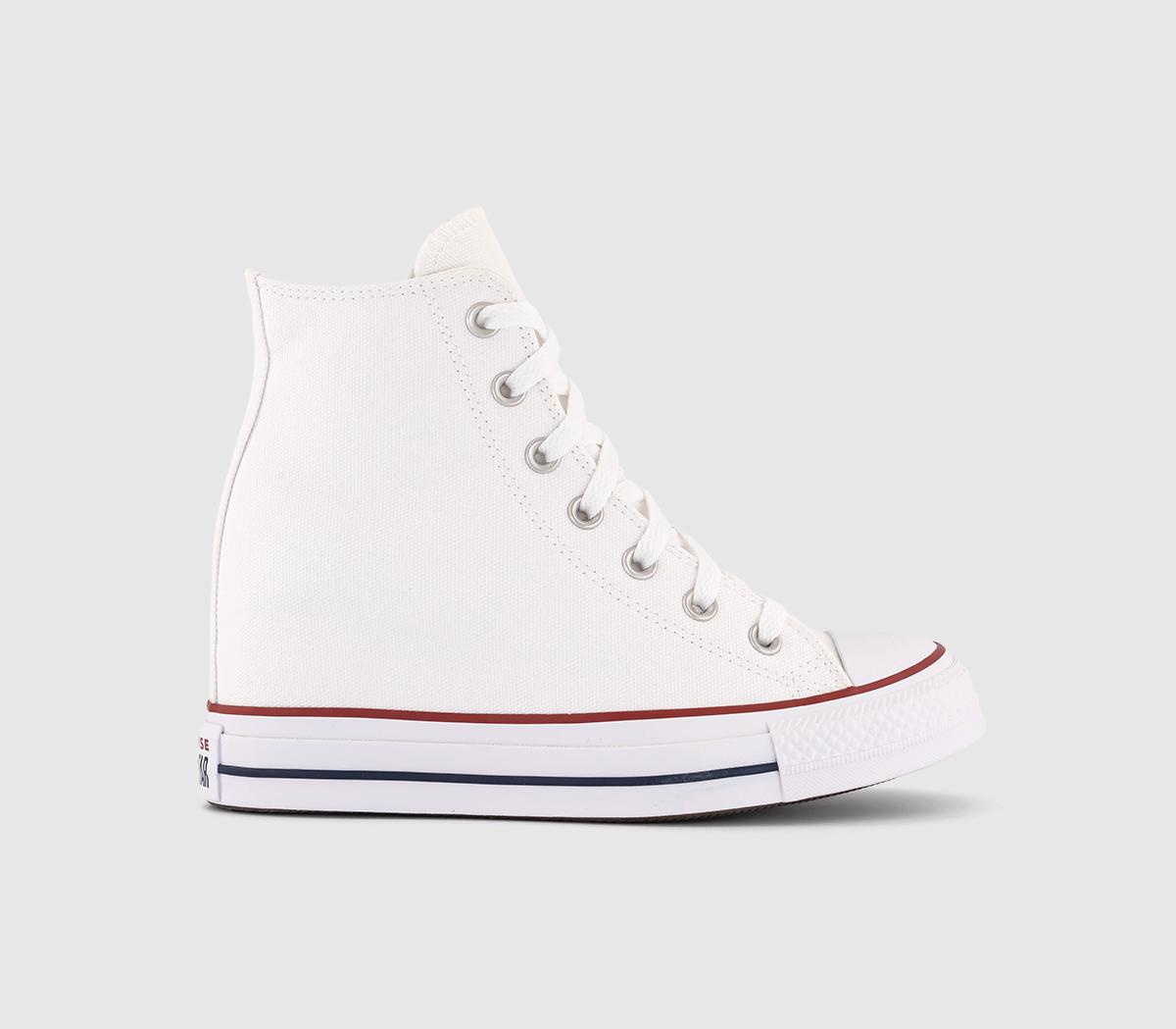 Converse Womens Chuck Taylor All Star Wedge Trainers White Red Navy, 6.5