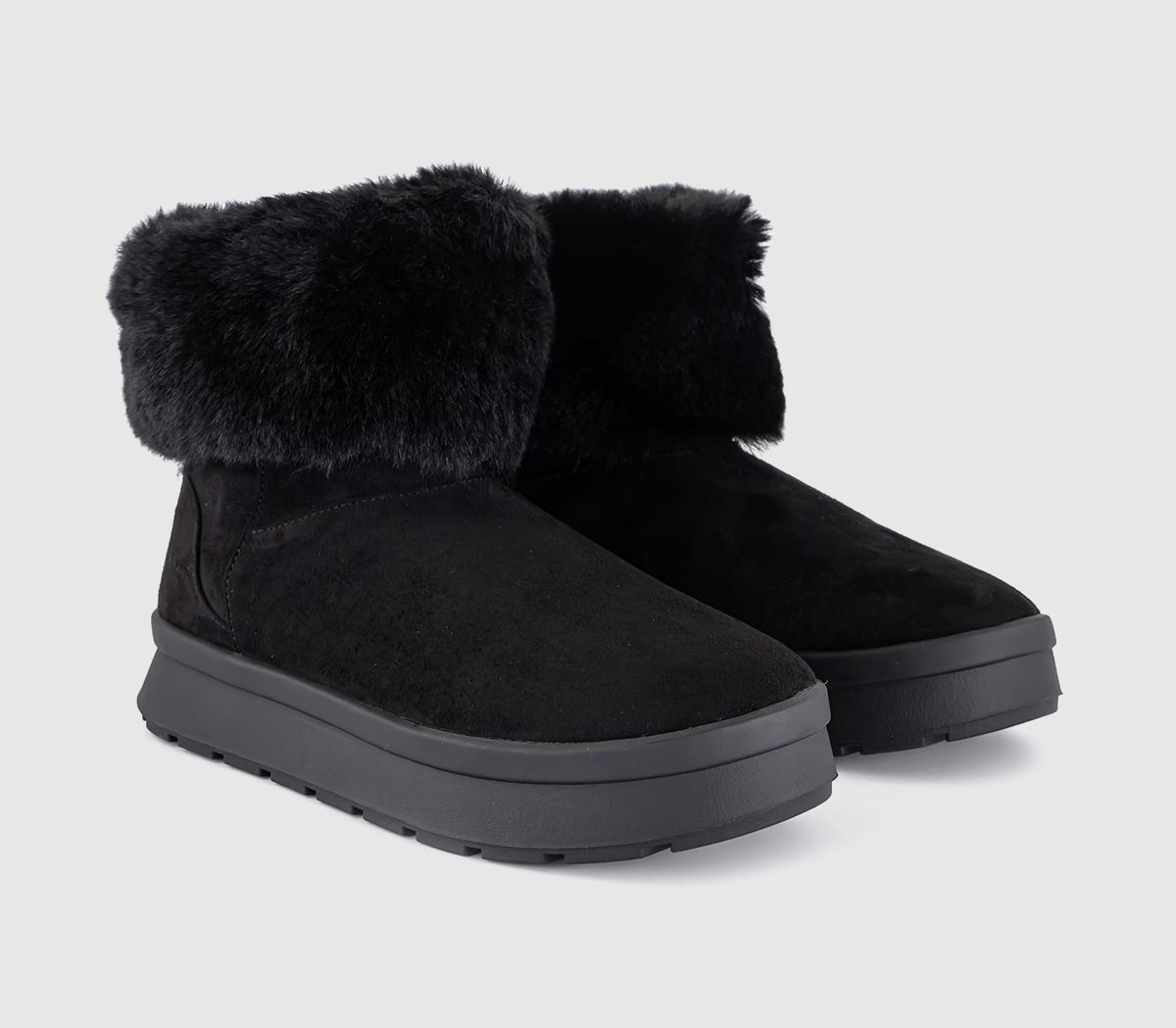 EARTHADDICTAvid Faux Fur Cuff Boots EARTHADDICTAvid Faux Fur Cuff BootsBlack
