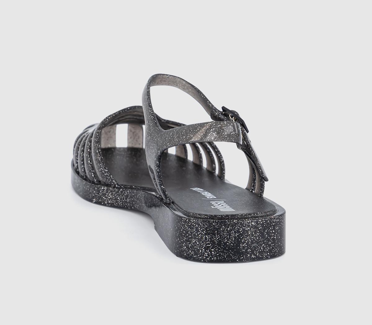 MelissaPossesion X Bimba Y Lola SandalsBlack Silver Glitter