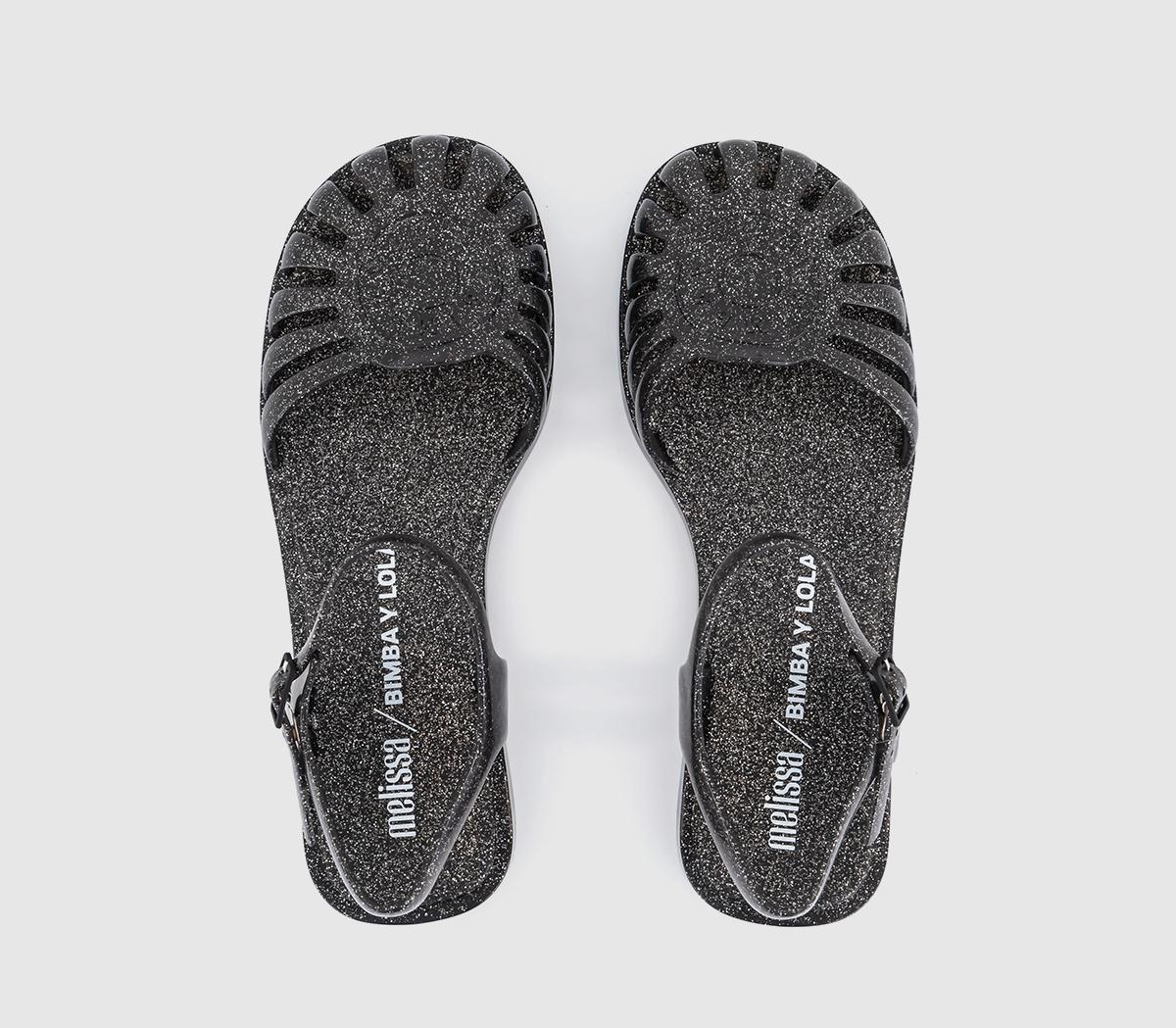 MelissaPossesion X Bimba Y Lola SandalsBlack Silver Glitter