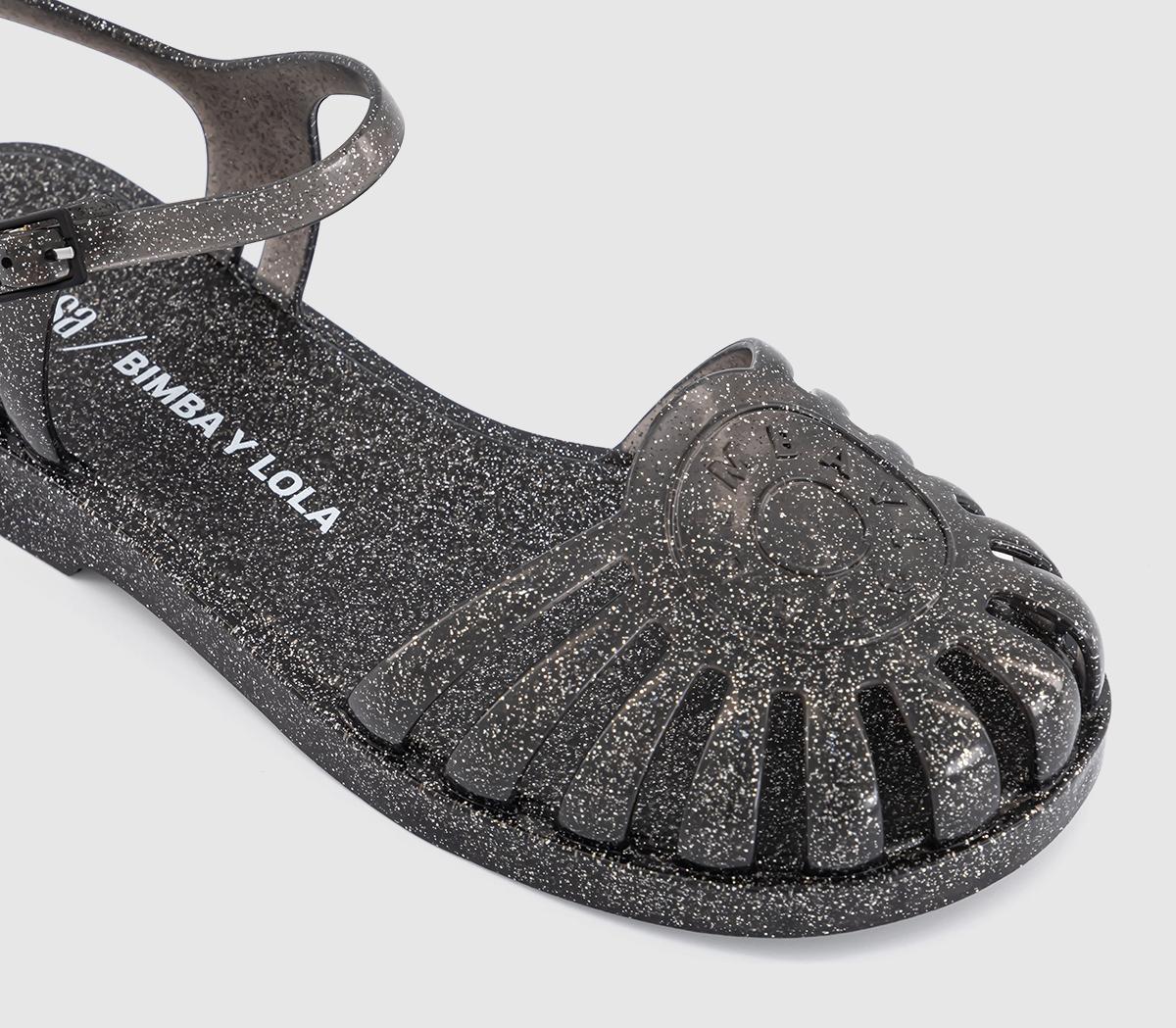MelissaPossesion X Bimba Y Lola SandalsBlack Silver Glitter