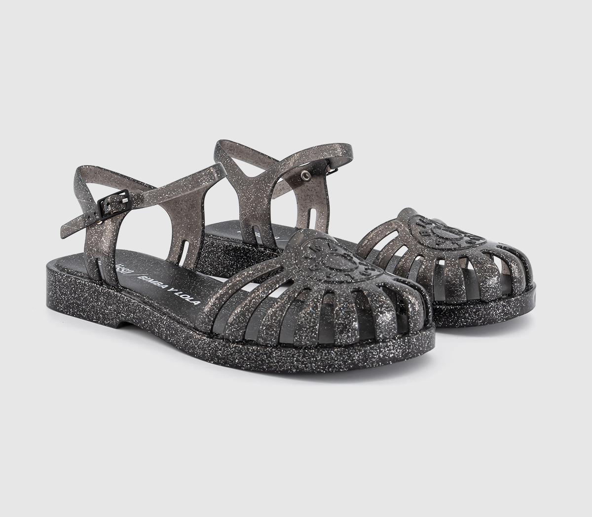 MelissaPossesion X Bimba Y Lola SandalsBlack Silver Glitter