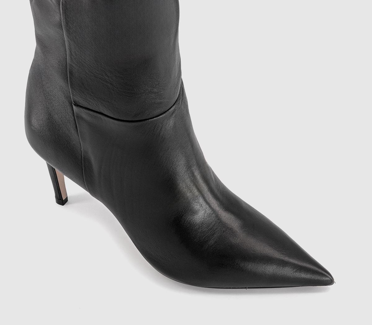 OFFICEKreed Point Toe Knee High Boot OFFICEKreed Point Toe Knee High BootBlack Leather