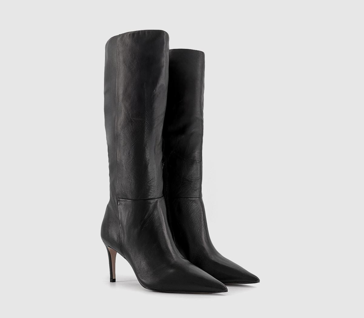 OFFICEKreed Point Toe Knee High Boot OFFICEKreed Point Toe Knee High BootBlack Leather