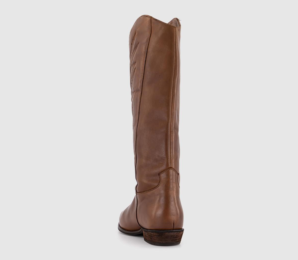 BRONXKendra Cowboy High Boots BRONXKendra Cowboy High BootsVintage Brown Leather