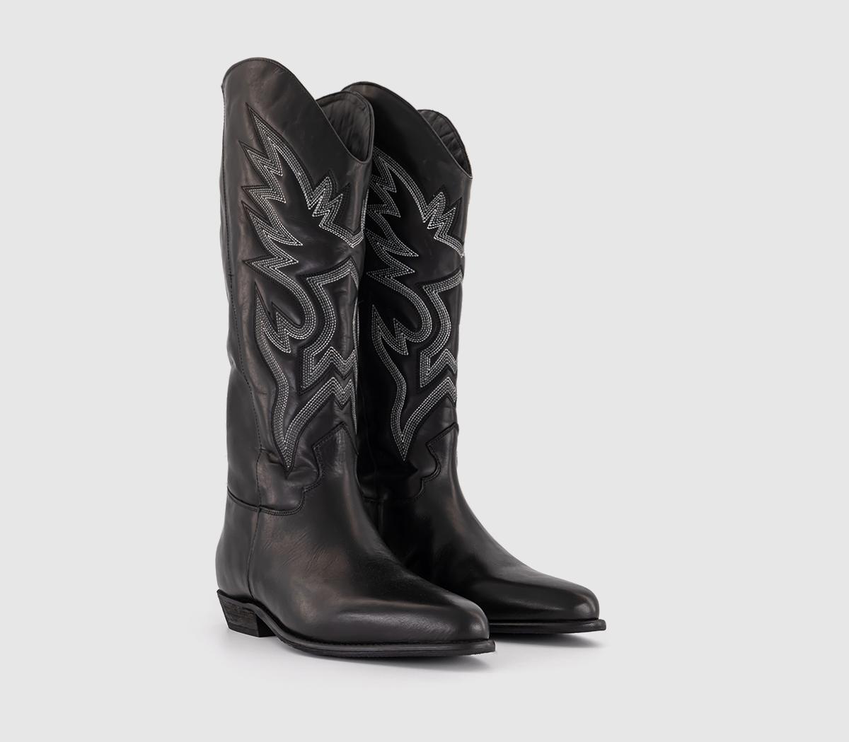 BRONXKendra Cowboy High BootsVintage Black Leather