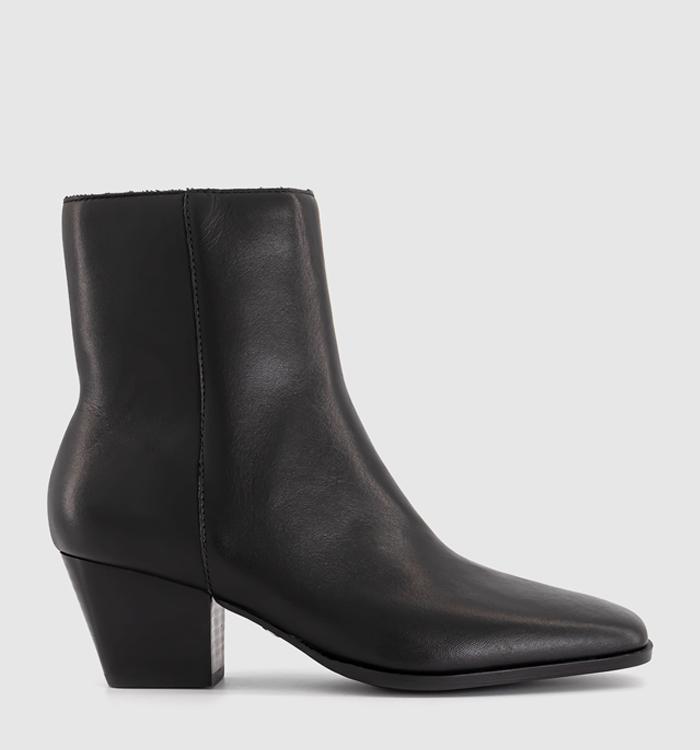 OFFICE Ambah Smart Western Boots Black Leather