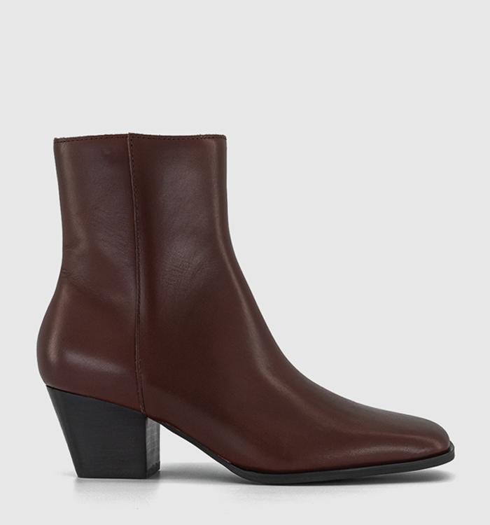 OFFICE Ambah Smart Western Boots Chocolate Brown