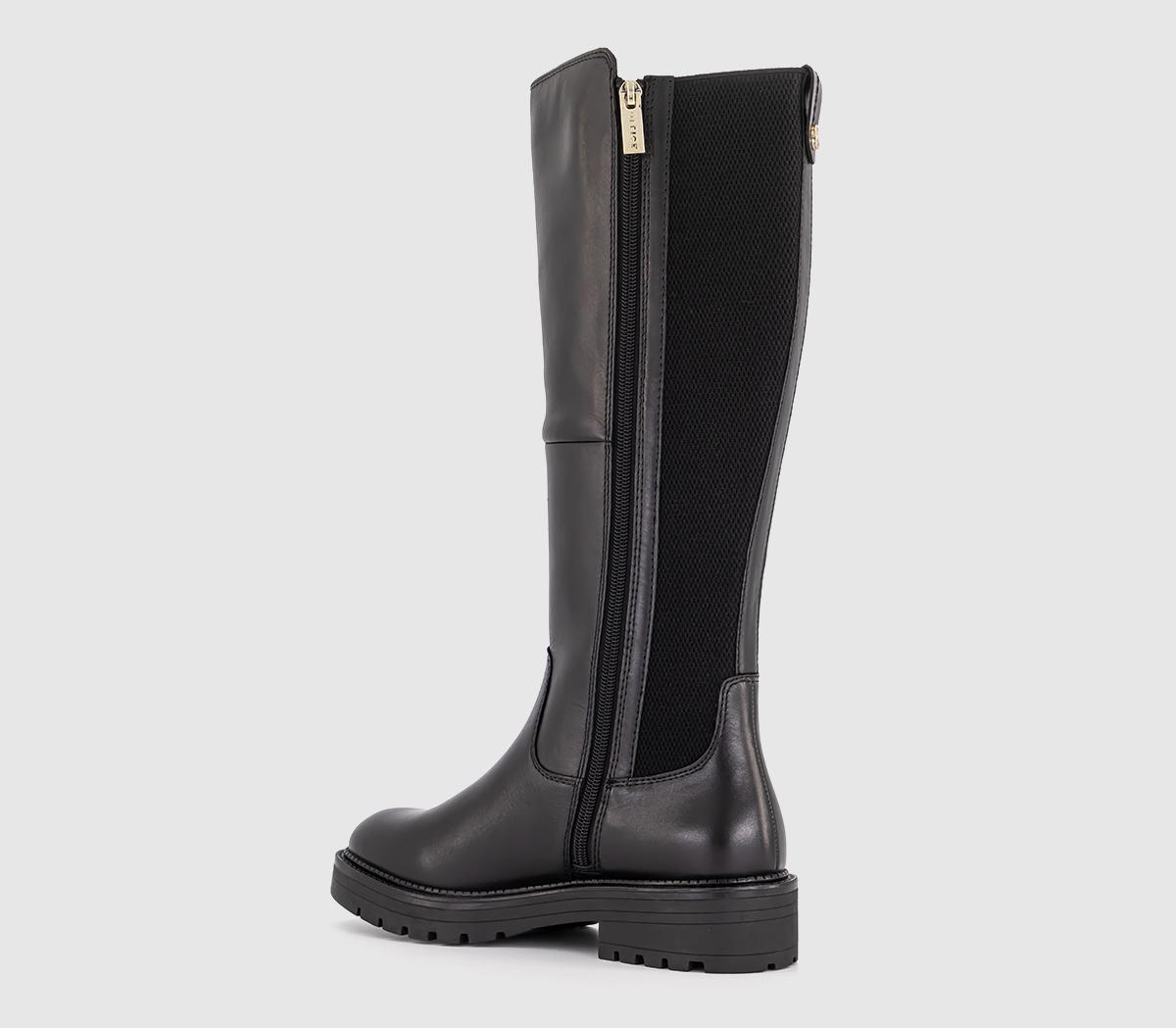 OFFICEKarla Elastic Back Cleated Knee Boots OFFICEKarla Elastic Back Cleated Knee BootsBlack Leather