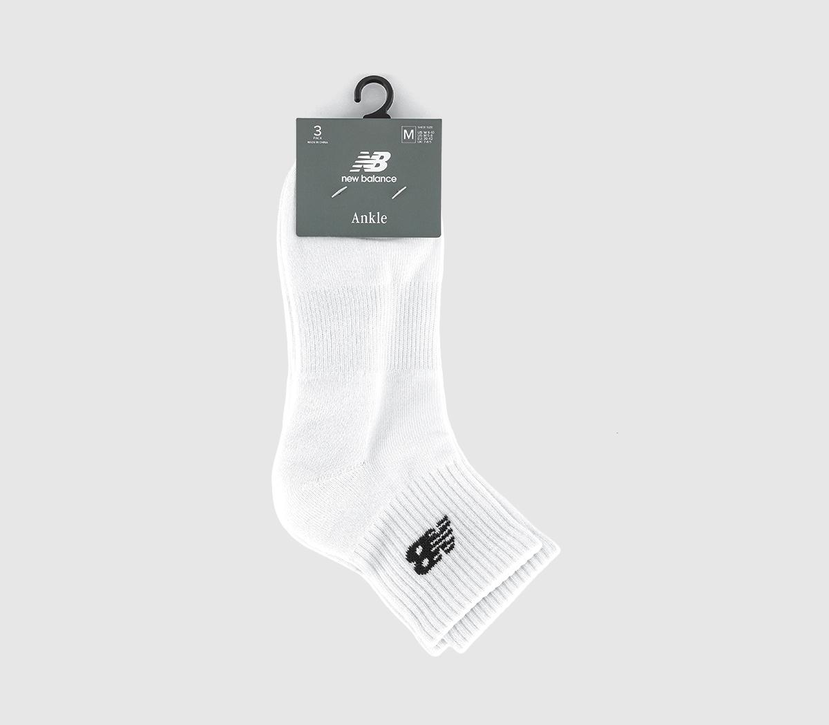 New Balance SocksEveryday Ankle Sock 3 PackWhite Black