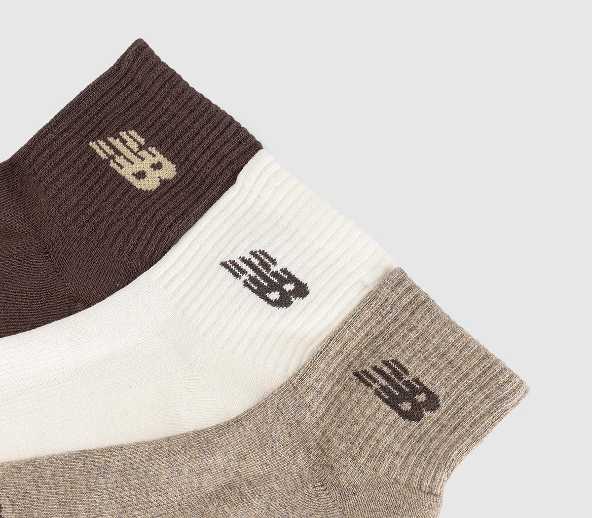 New Balance SocksEveryday Ankle Socks 3 PackChocolate Stoneware Sea Salt
