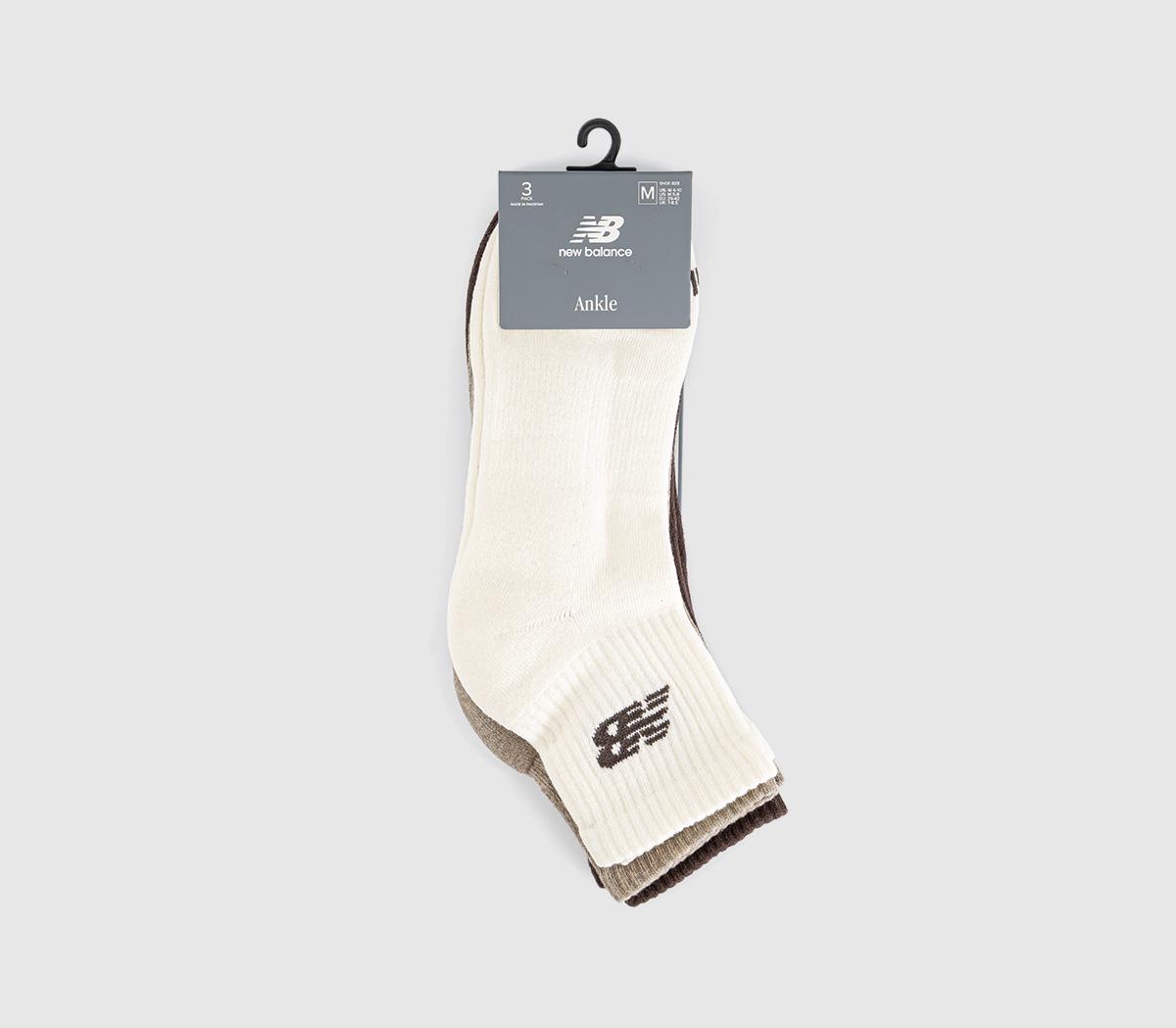 New Balance SocksEveryday Ankle Socks 3 PackChocolate Stoneware Sea Salt