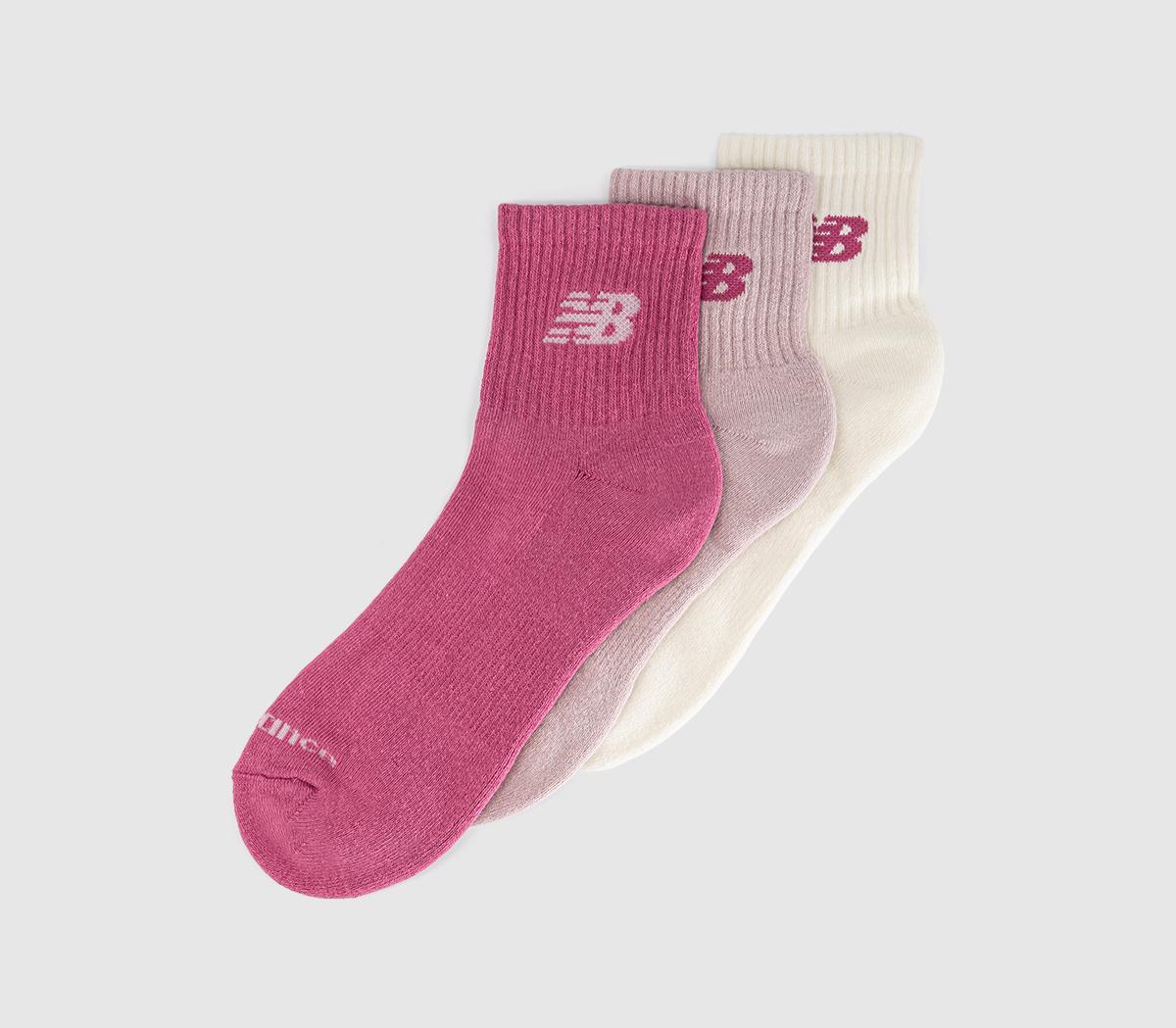 New Balance SocksEveryday Ankle Socks 3 PackPink Satin Sea Salt Stone Pink