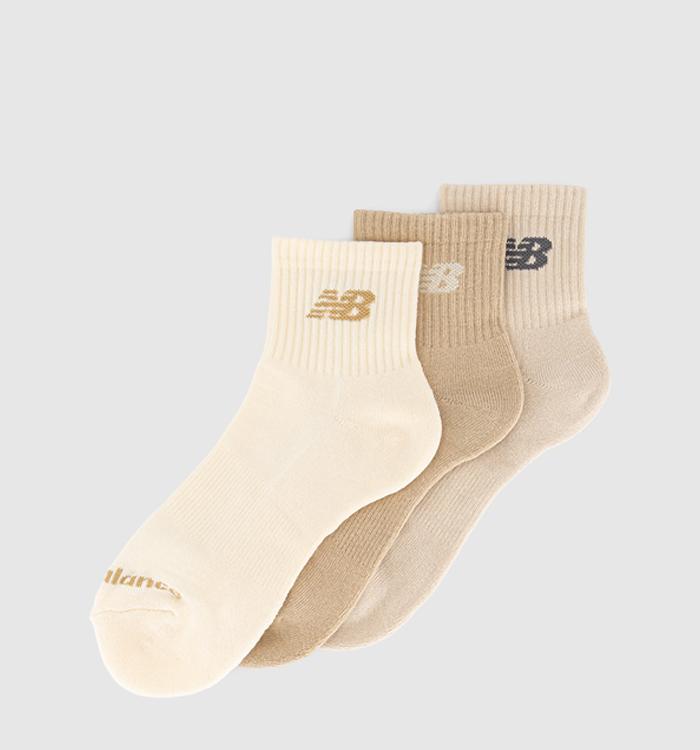 New Balance Socks Everyday Ankle Socks 3 Pack Cream Beige