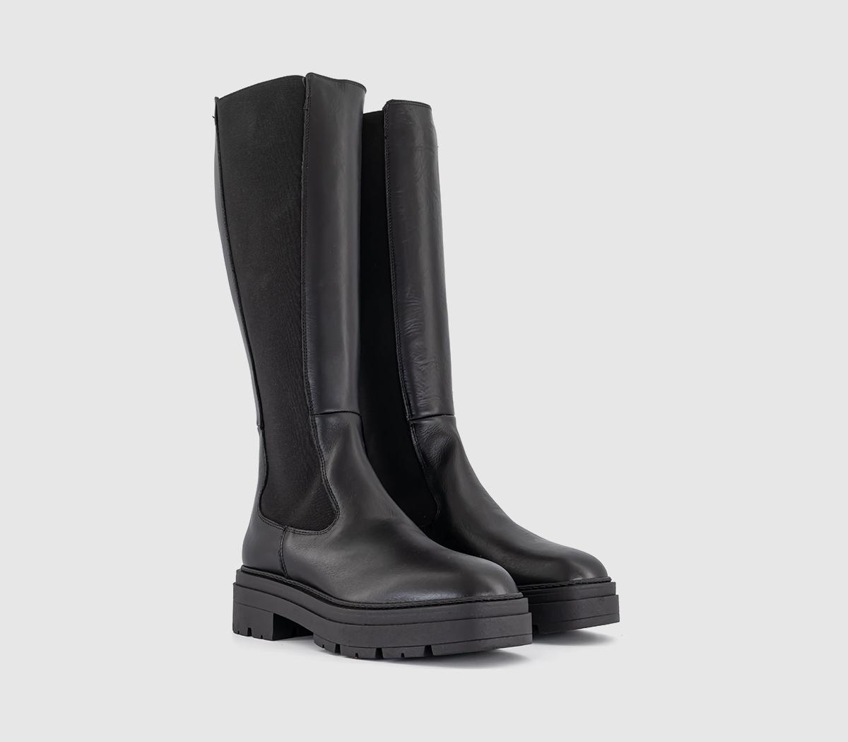 OFFICEKamala Knee High Chelsea Boots OFFICEKamala Knee High Chelsea BootsBlack Leather