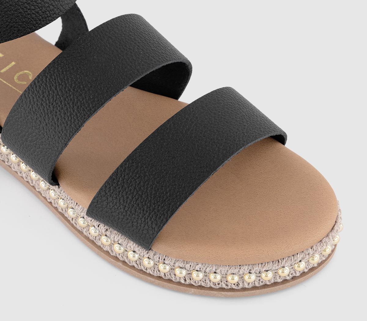 OFFICESierra Beaded Multi Strap Sandals OFFICESierra Beaded Multi Strap SandalsBlack Leather