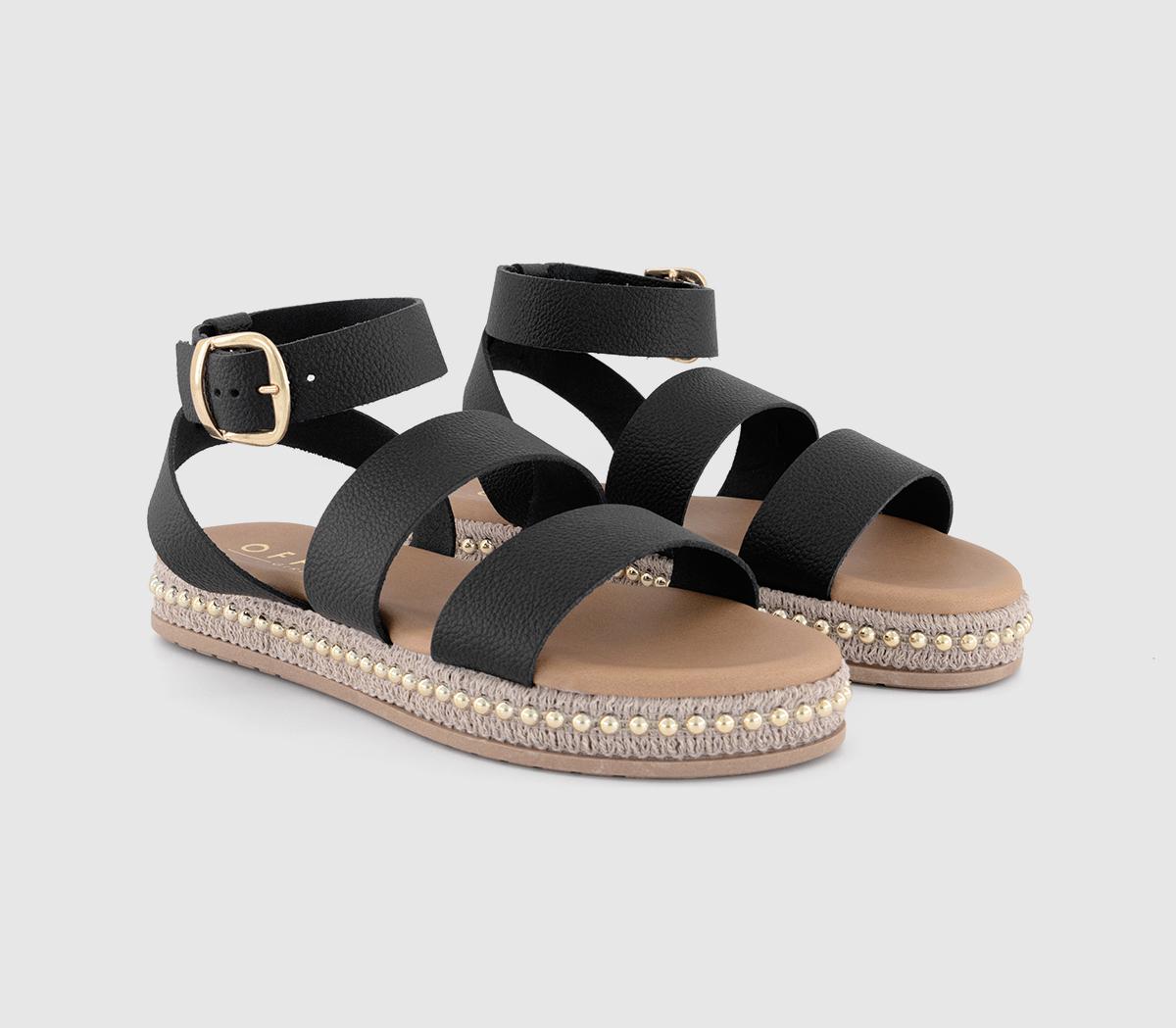 OFFICESierra Beaded Multi Strap Sandals OFFICESierra Beaded Multi Strap SandalsBlack Leather
