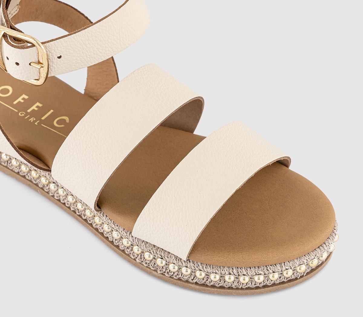 OFFICESierra Beaded Multi Strap Sandals OFFICESierra Beaded Multi Strap SandalsCream Leather