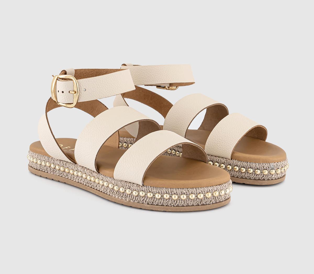 OFFICESierra Beaded Multi Strap Sandals OFFICESierra Beaded Multi Strap SandalsCream Leather