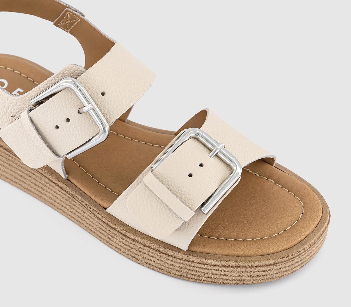 OFFICESara Two Part Wedge Sandals OFFICESara Two Part Wedge SandalsWhite Leather