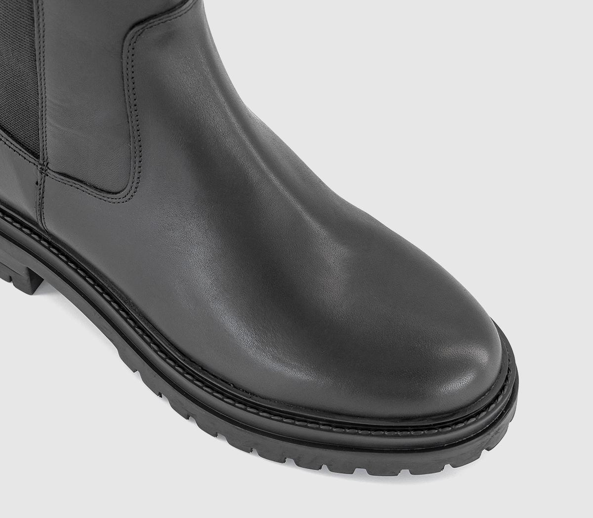 OFFICEKobe Knee High Chelsea Boots OFFICEKobe Knee High Chelsea BootsBlack Leather