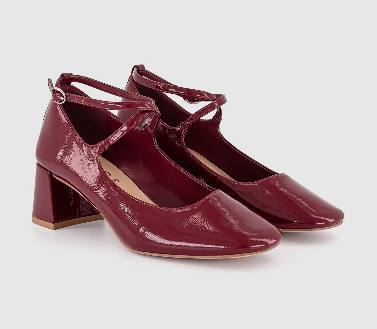OFFICEMerry Crossover Ankle Strap Heels OFFICEMerry Crossover Ankle Strap HeelsRed Patent