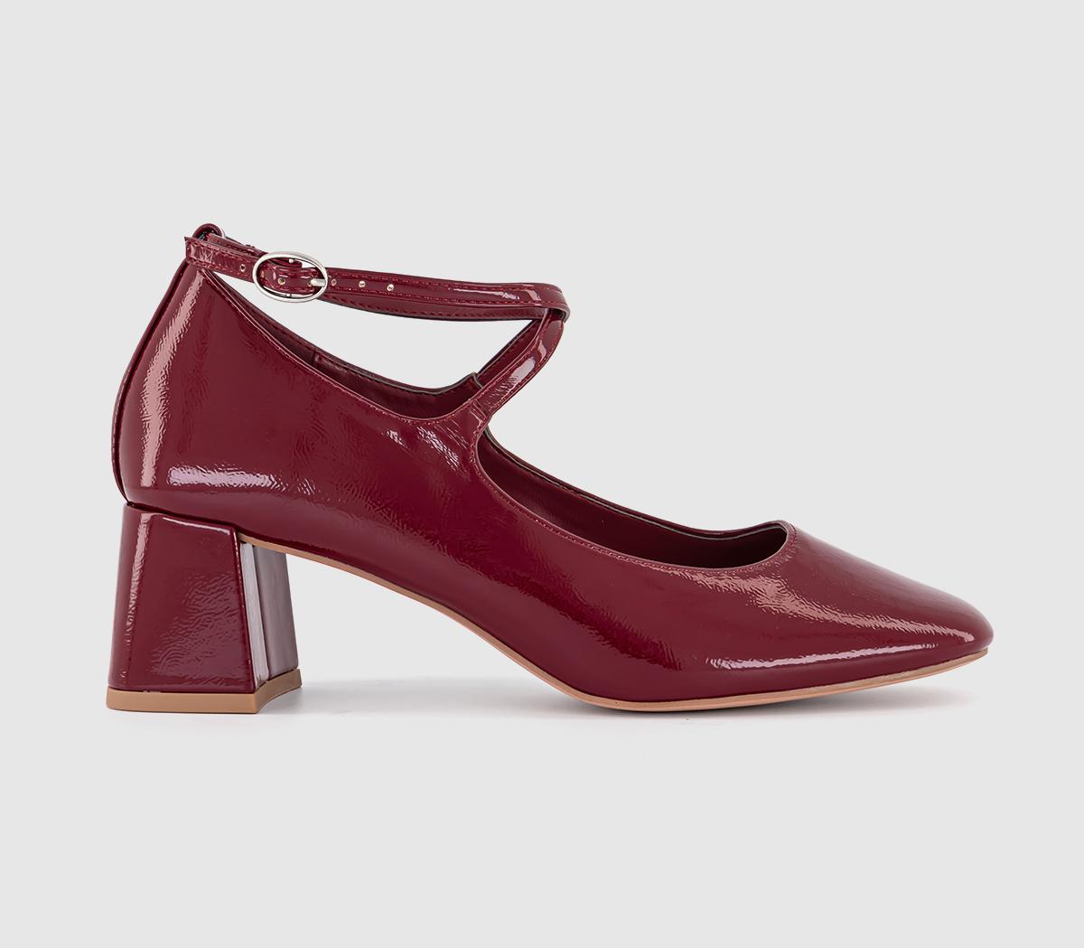 OFFICEMerry Crossover Ankle Strap Heels OFFICEMerry Crossover Ankle Strap HeelsRed Patent