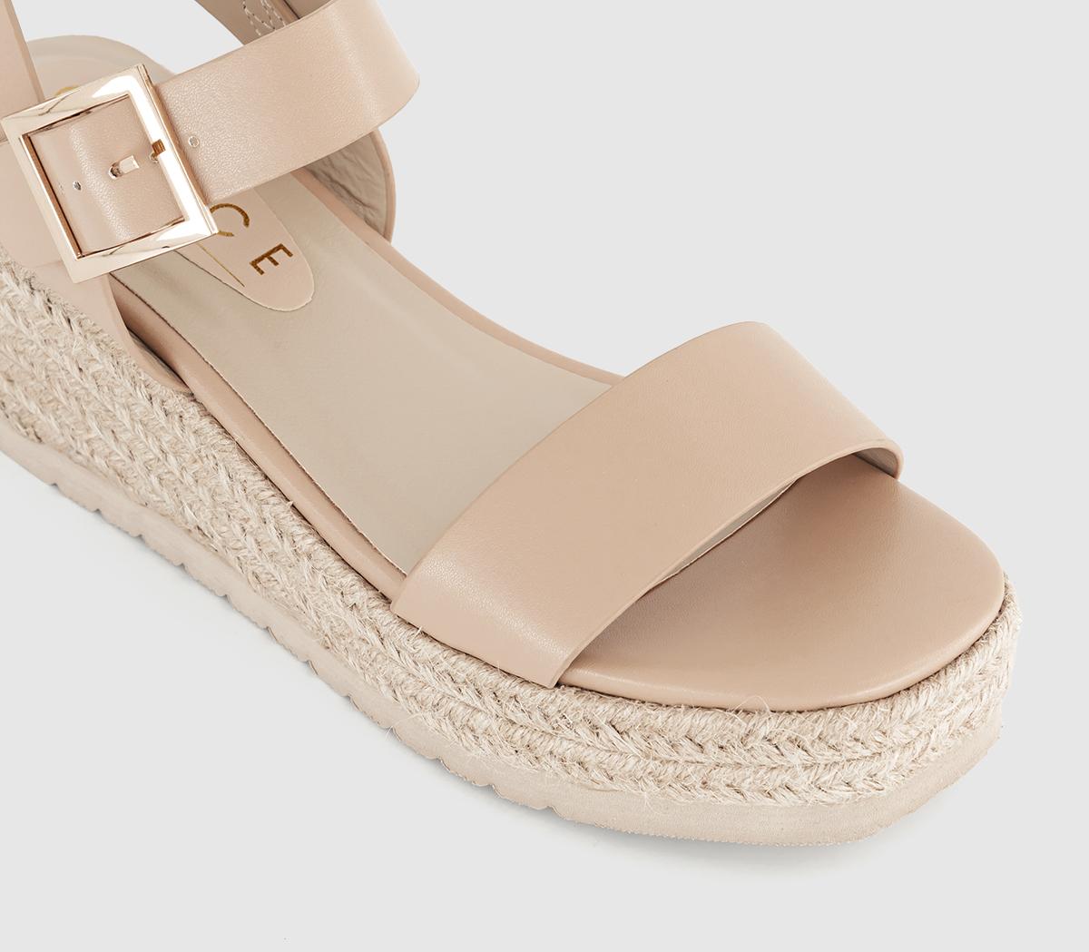 OFFICEMethod Two Part Espadrille Wedges OFFICEMethod Two Part Espadrille WedgesBeige
