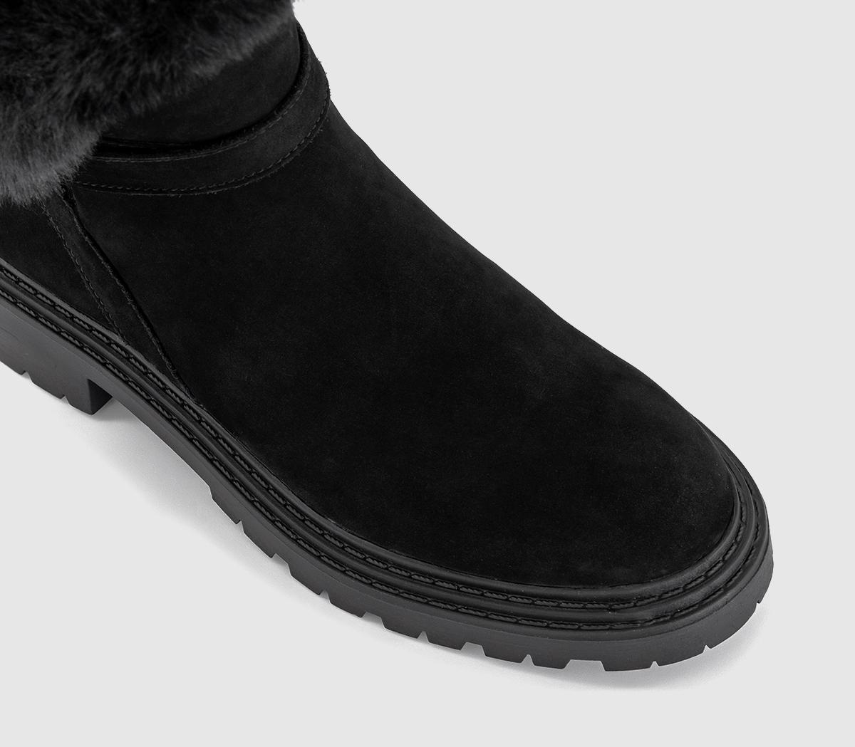 EARTHADDICTEarth Addict: Akka Fur Cuff Ankle Boots EARTHADDICTEarth Addict: Akka Fur Cuff Ankle BootsBlack