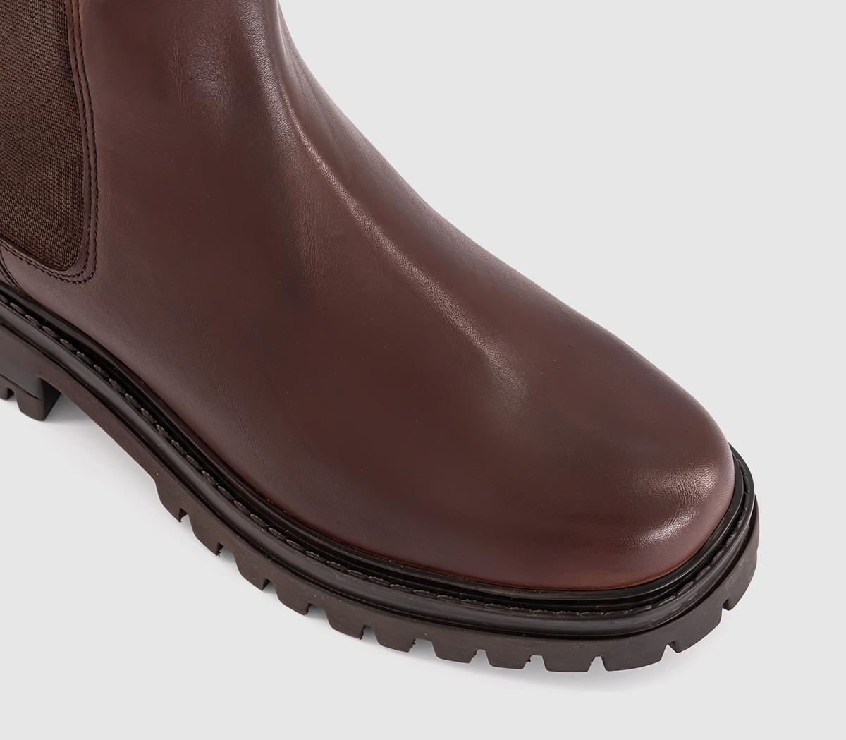 OFFICE Adeline Square Toe Chelsea Boots OFFICE Adeline Square Toe Chelsea Boots Brown Leather