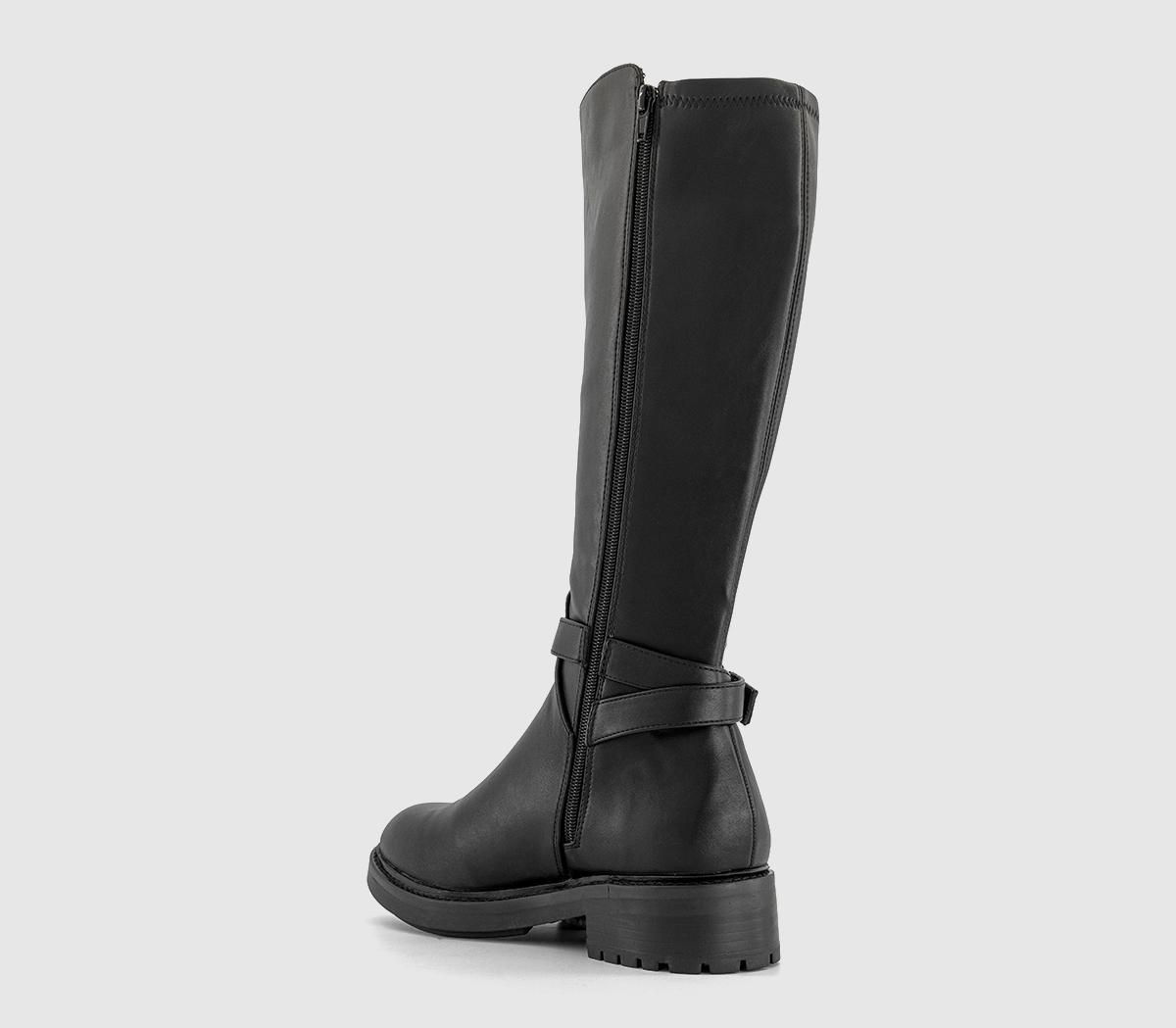OFFICEKai Buckle Detail Knee High Rider Boots OFFICEKai Buckle Detail Knee High Rider BootsBlack
