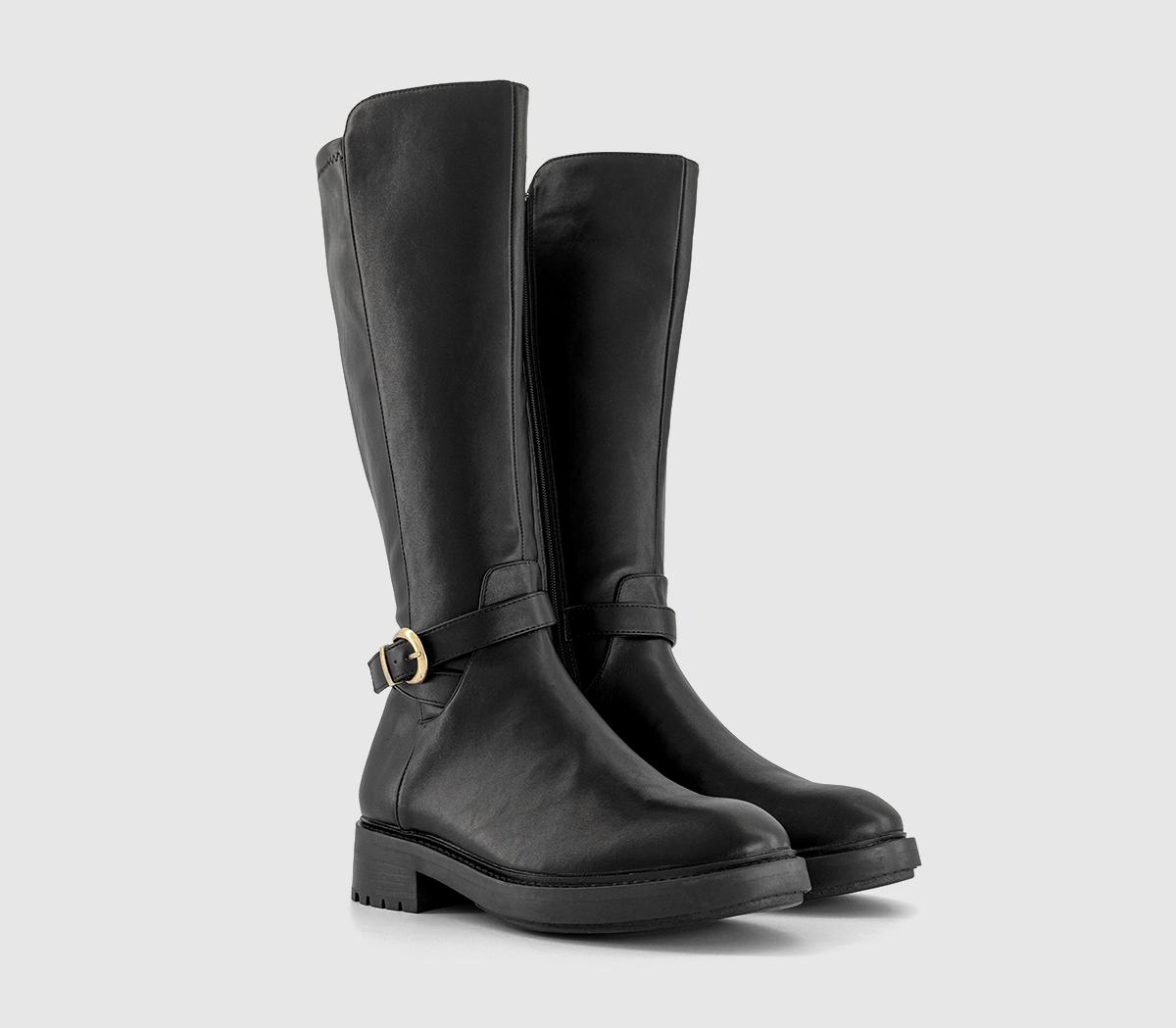 OFFICEKai Buckle Detail Knee High Rider Boots OFFICEKai Buckle Detail Knee High Rider BootsBlack