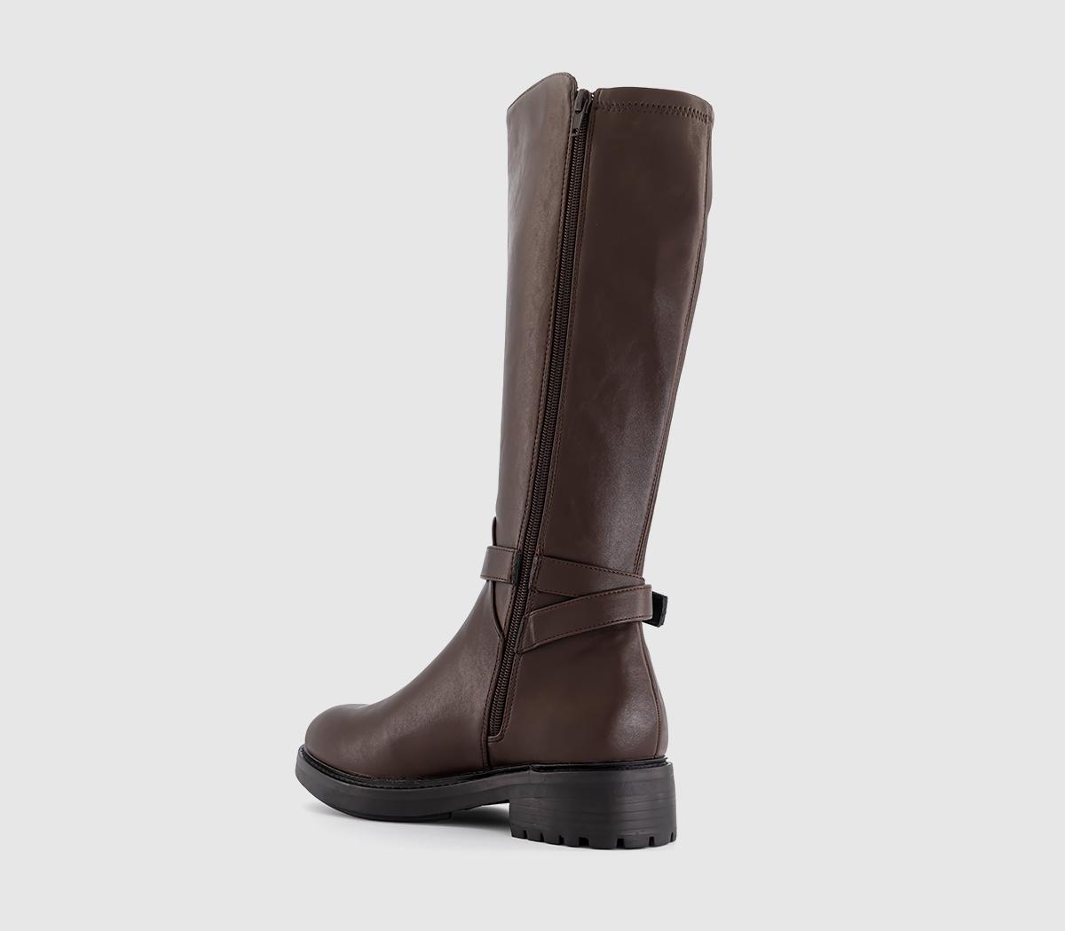OFFICEKai Buckle Detail Knee High Rider BootsBrown