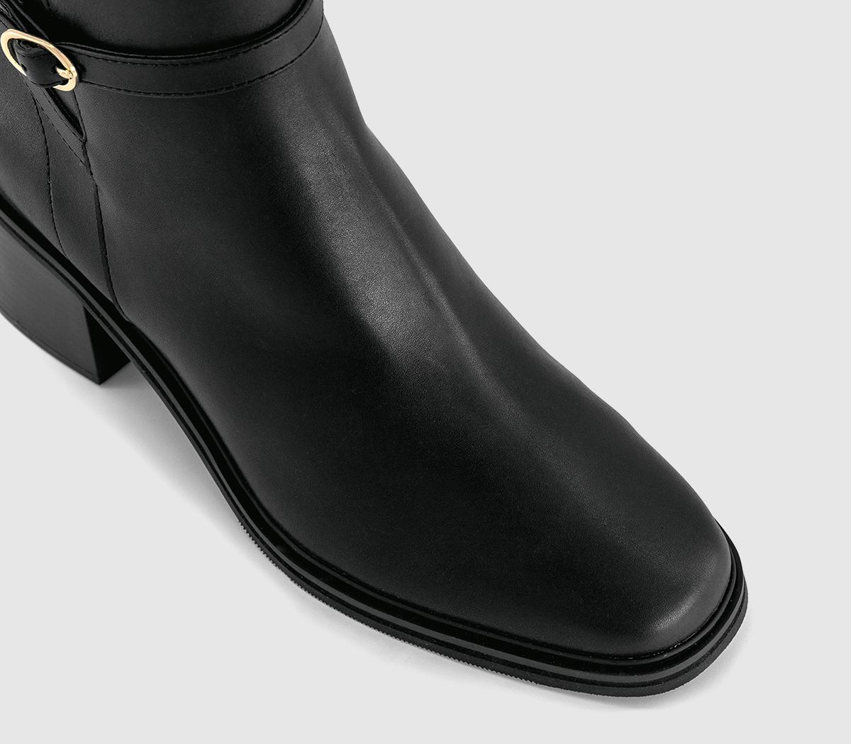 OFFICEAmelie Buckle Detail Heeled Ankle Boots OFFICEAmelie Buckle Detail Heeled Ankle BootsBlack Pu