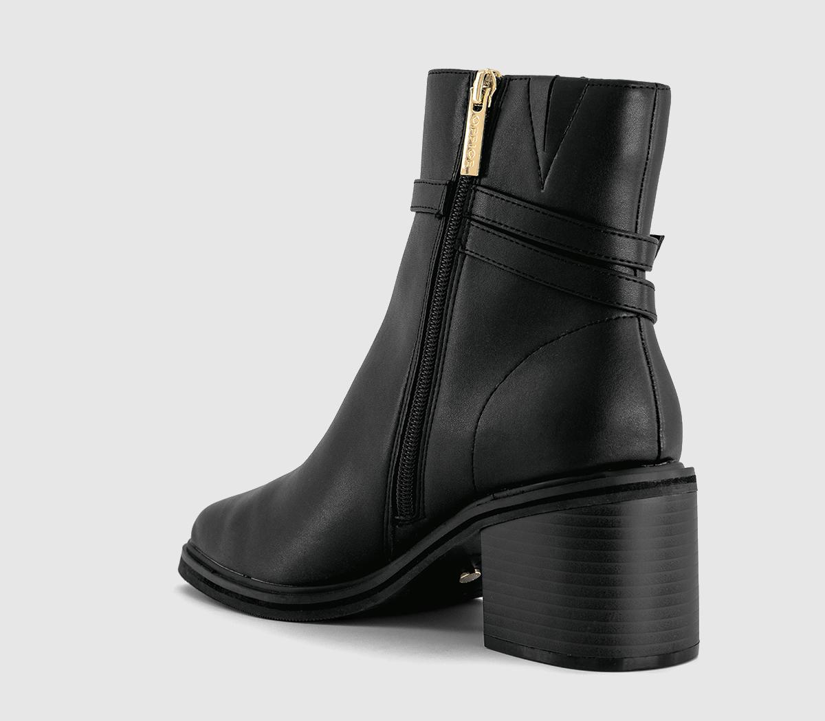 OFFICEAmelie Buckle Detail Heeled Ankle Boots OFFICEAmelie Buckle Detail Heeled Ankle BootsBlack Pu