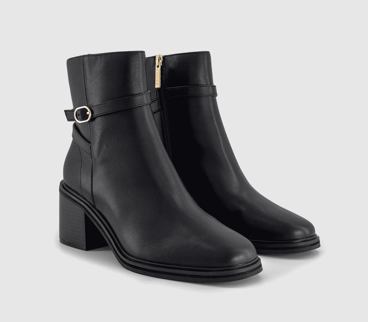 OFFICEAmelie Buckle Detail Heeled Ankle Boots OFFICEAmelie Buckle Detail Heeled Ankle BootsBlack Pu