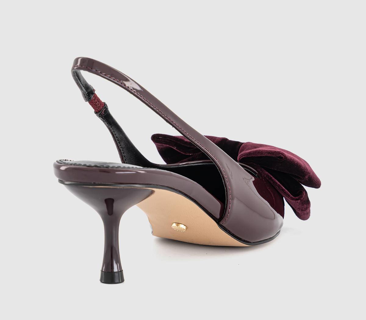 OFFICEMarilyn Velvet Bow Slingback Court HeelsBurgundy
