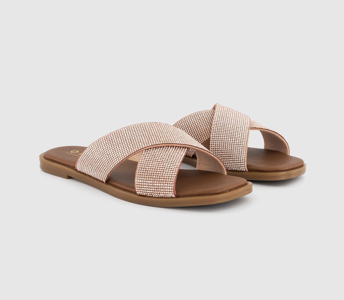 OFFICESantiago Embellished Cross Over Slides OFFICESantiago Embellished Cross Over SlidesSilver Embellished