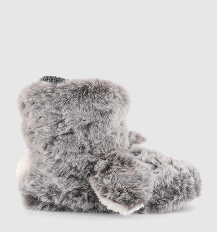 OFFICE Lounge Remy Bunny Slipper Boots Grey Tipped